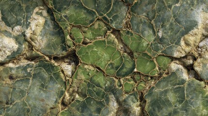 Highly detailed topdown view of Unakite surface with subtle cracks and veins ultrarealistic texture and lighting