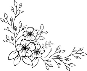 Flower Line Style Corner