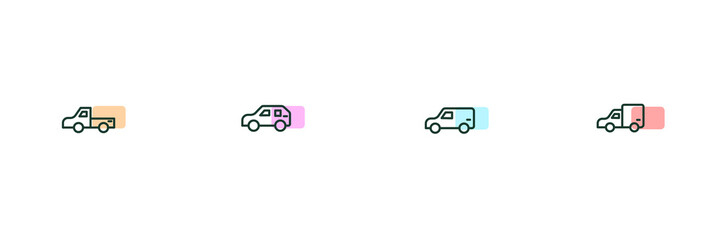 Minimalist car icon .set collection.. Simple design. Vector illustration	
