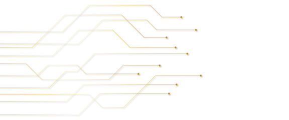 golden circuit board electronics digital technology banner vector illustration EPS10 