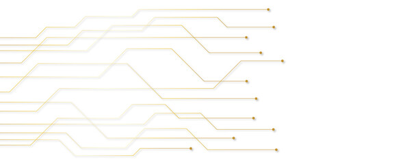 golden circuit board electronics digital technology banner vector illustration EPS10 