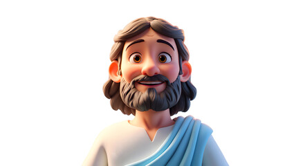 3D Cartoon Character of Jesus Christ Smiling