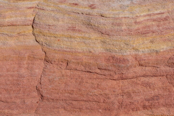 Fire Wave Trail, red Aztec Sandstone outcrops, Early Jurassic geological formation of primarily eolian sand. Valley of Fire State Park, Clark County, Nevada geology. Weathering. 