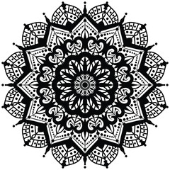 Floral henna or mehndi style mandala design. Traditional and Cultural Beautiful Mandala Pattern Design.   