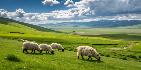 Obraz premium sheep in the meadow