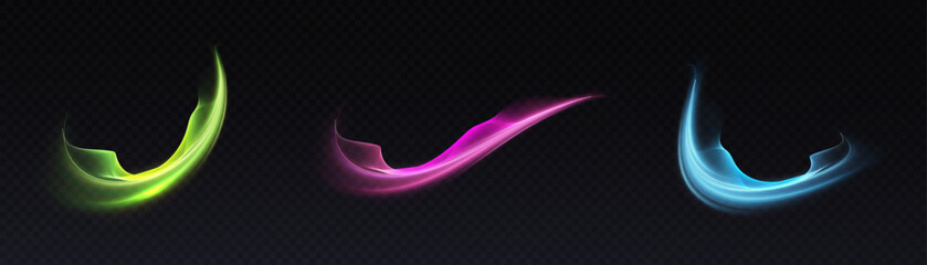 Magical colorful comet effect with sparkling trail, swirls and soft glow. For fantasy effects, spell animations and magic illustrations. © Valeriia