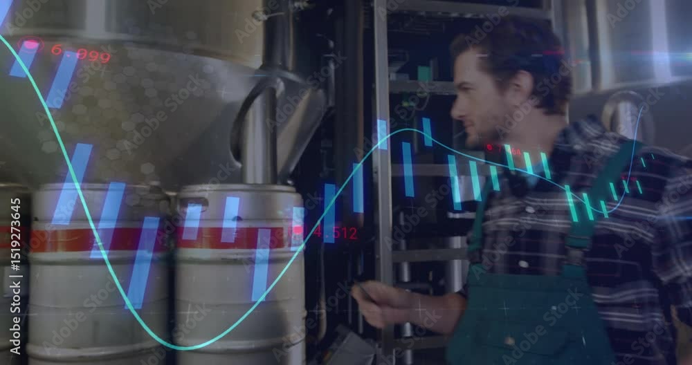 Aufkleber brewery tech studying tank data activating chart overlays adjusting valve gauge recording data