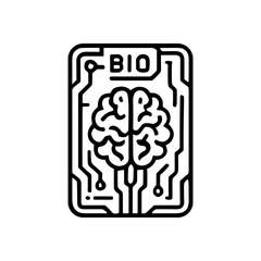 Brain chip blends biology and technology illustration design element