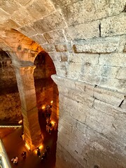 Underground Water Cistern (also name Dara Dungeon) in Dara outside Mardin., Turkey
