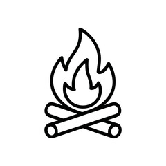 Cozy Campfire Burning Brightly in the Wilderness illustration design element