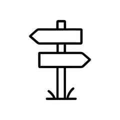 Crossroads Direction sign with grass below illustration design element