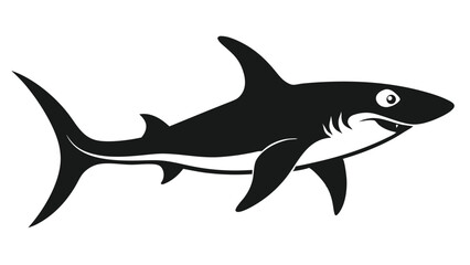 Fototapeta premium Stylized Black and White Shark Illustration with Simple Design Elements