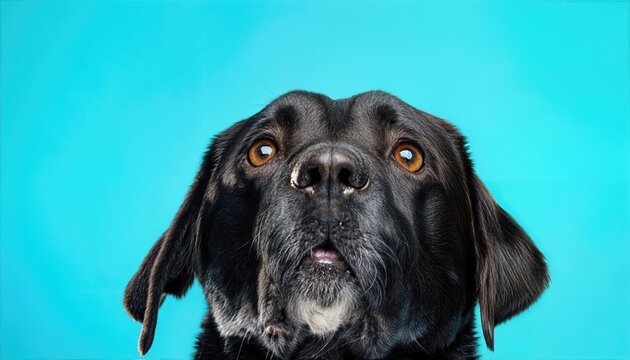 Intense Gaze of a Black Labrador in a Dramatic CloseUp, Capturing the Powerful and Eloquent Whale Eye Effect
