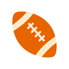 Orange football with laces and stripes illustration design element