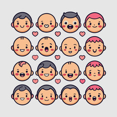 Adorable Baby Face Emoticons