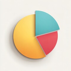 Obraz premium A colorful pie chart illustrating key business data and market share distribution on a clean