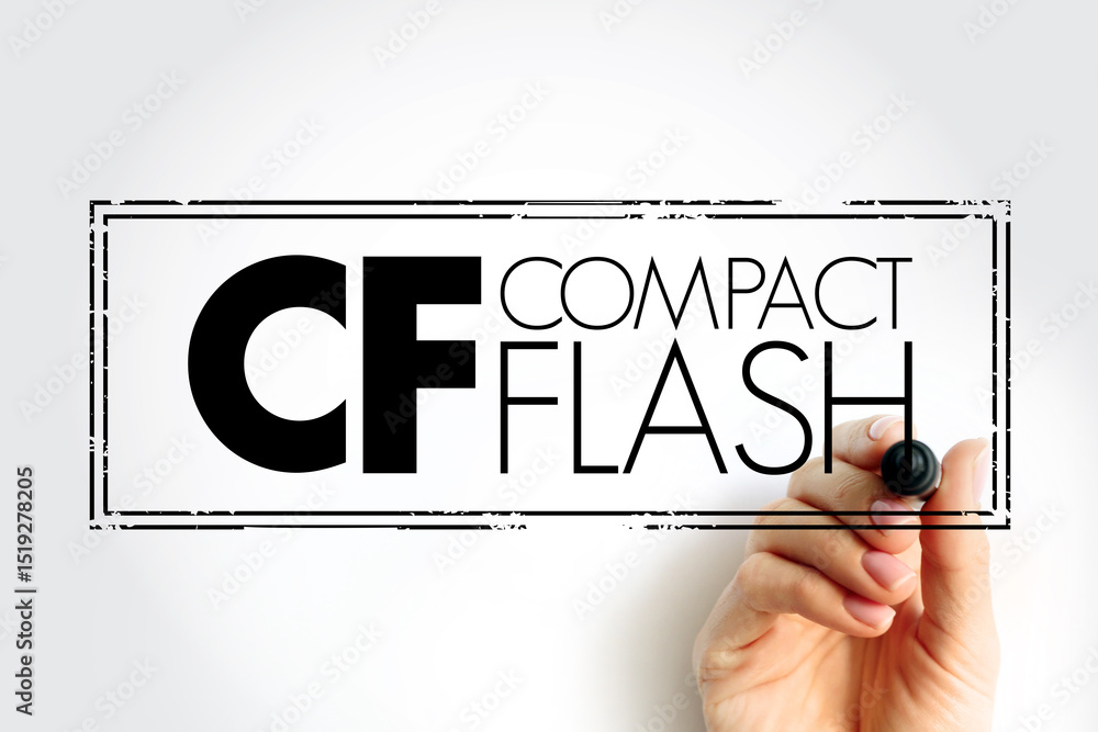 Poster cf - compact flash is a flash memory mass storage device used mainly in portable electronic devices,