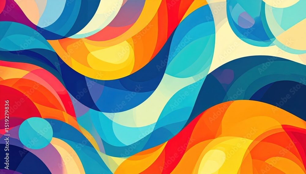 Poster vibrant swirling color patterns abstract design digital artwork modern environment aerial view visua