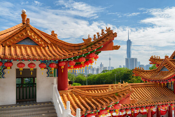 Scenic roof of the Thean Hou Temple, Kuala Lumpur, Malaysia