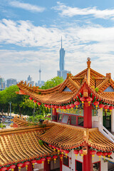 Scenic roof of the Thean Hou Temple, Kuala Lumpur, Malaysia