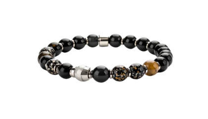 Bold Bracelet with Oversized Irregular Beads Isolated on solid white Background Png