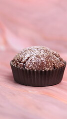 Chocolate Smurf Bread sprinkled with powdered sugar and chocolate paste inside