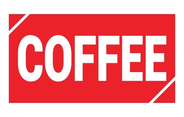 COFFEE text written on red stamp sign.