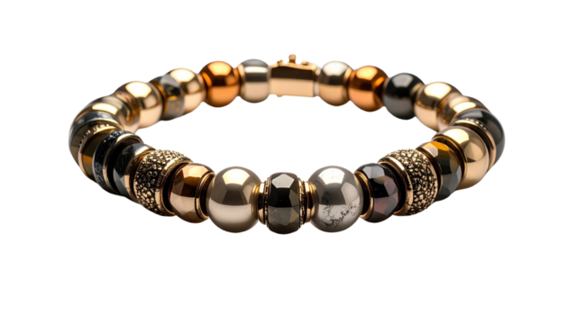 Bold Bracelet with Oversized Irregular Beads Isolated on solid white Background