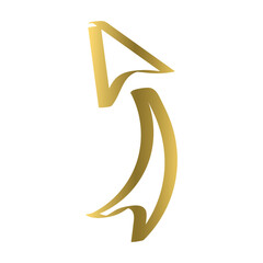 A sleek and sophisticated golden arrow illustration showcasing a minimalist yet modern design.