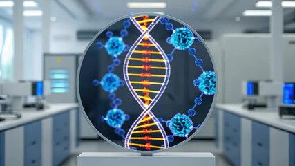 High-tech medical hologram showcasing a detailed zoomed-in image for advanced healthcare solutions. - Powered by Adobe