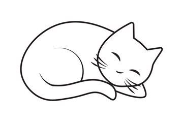 sitting cat line art