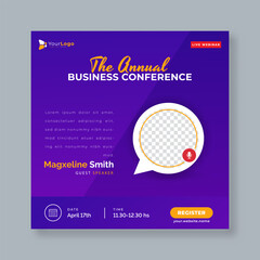Professional Webinar Banner for Annual Business Conference &ndash; Vector Layout for Live Event, Strategy Talk, and Corporate Meeting