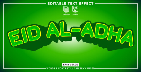 Editable text effect islamic eid al adha styles