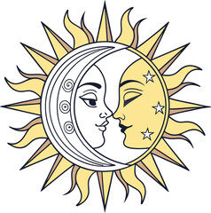 Smiling cartoon sun vector illustration with a friendly face, perfect for summer fun