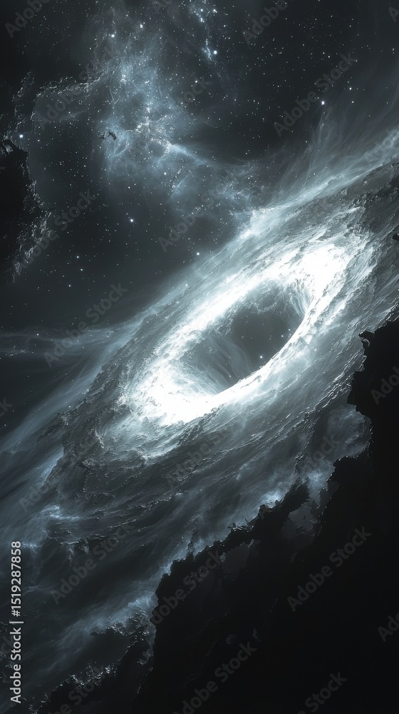 Poster abstract space vortex background with stars and nebula space vortex nebula stars abstract background