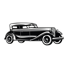 Car vintage classic retro silhouette icon vector illustration design on white background