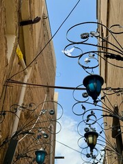Street lamps in the authentic streets of Mardin , Turkey