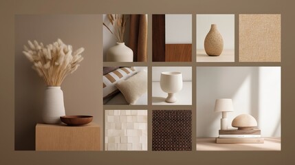 Aesthetic Collection of Neutral Home Decor Elements and Textures