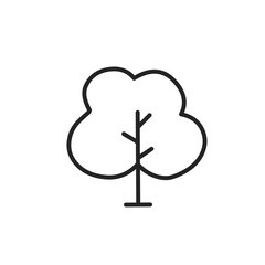 Collection of Tree and Forest Related Line Icons. Editable Stroke for Design, Web Sites, Apps, Cards. Contains Linear Images of Deciduous and Coniferous Trees