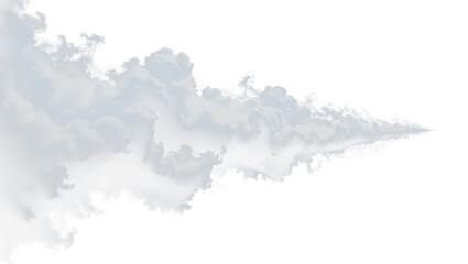 Dramatic cloud formation isolated on a transparent background - cloud smoke steam vapor fog mist plume trail