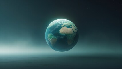 Fototapeta premium Globe background surrounded by atmospheric clouds 