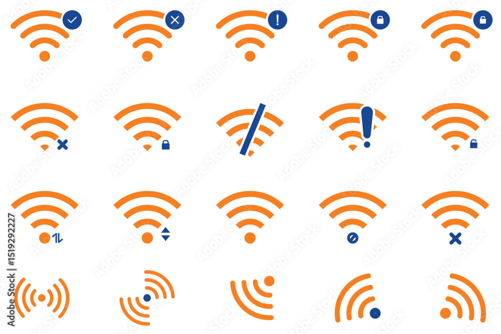 Poster wi fi icon vector set. wireless illustration sign collection. signal symbol. icon wi-fi signal. wire
