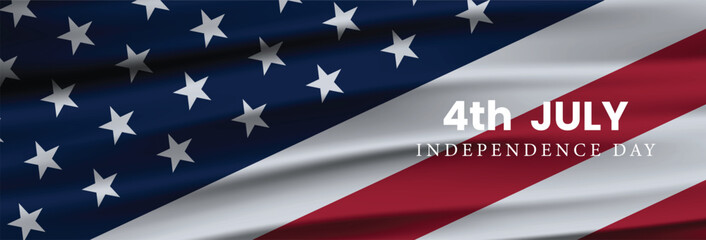 Happy Fourth of July Independence Day USA background. Independence Day of the United States banner design. Vector illustration
