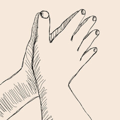 Sketch of a Hand – Minimalist Line Drawing
