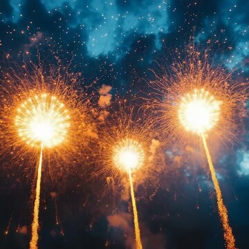 Fireworks motion graphics video footage. Animated Fireworks background