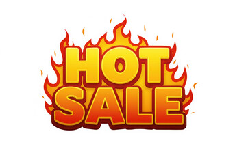 Flaming Hot Sale Design Element - A Visually Striking Graphic for Promotions, Advertising, and Retail Marketing with Bold Typography, Bright Colors, and Dynamic Flame Effects