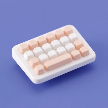 3D keyboard icon with soft keys and rectangular body