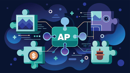 Abstract Illustration of AP Connected to Various Concepts via Puzzle Pieces