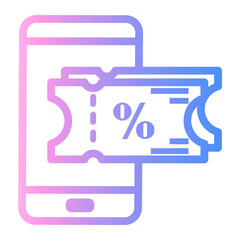 voucher Line Gradient Icon