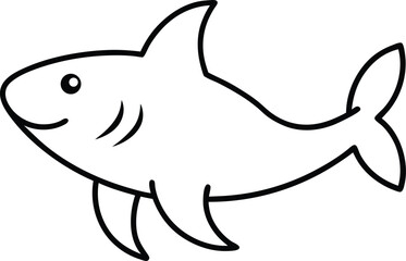 Obraz premium nurse shark icon line art vector illustration on transparent background